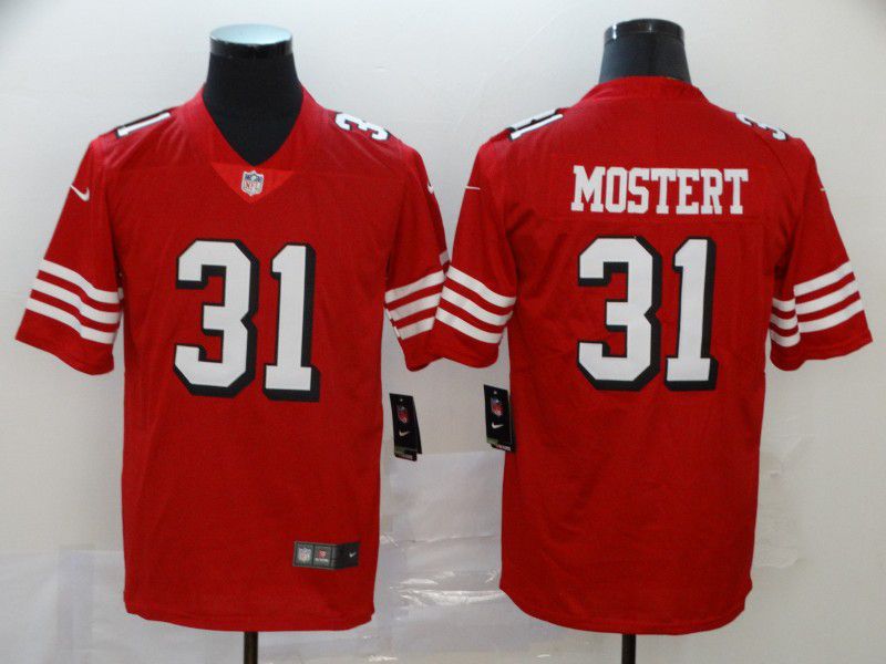 Men San Francisco 49ers 31 Mostert Red New Nike Vapor Untouchable Limited NFL Jersey